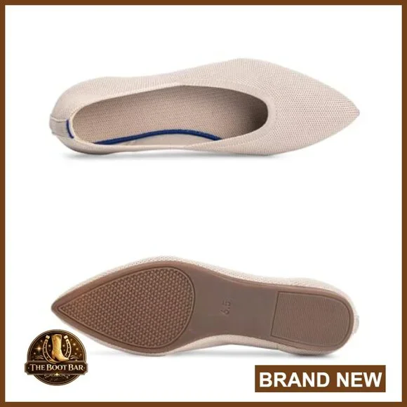 Pointed Toe Knit Flats with Memory Foam Insoles Slip-On Ballet Shoes - Picture 5 of 7